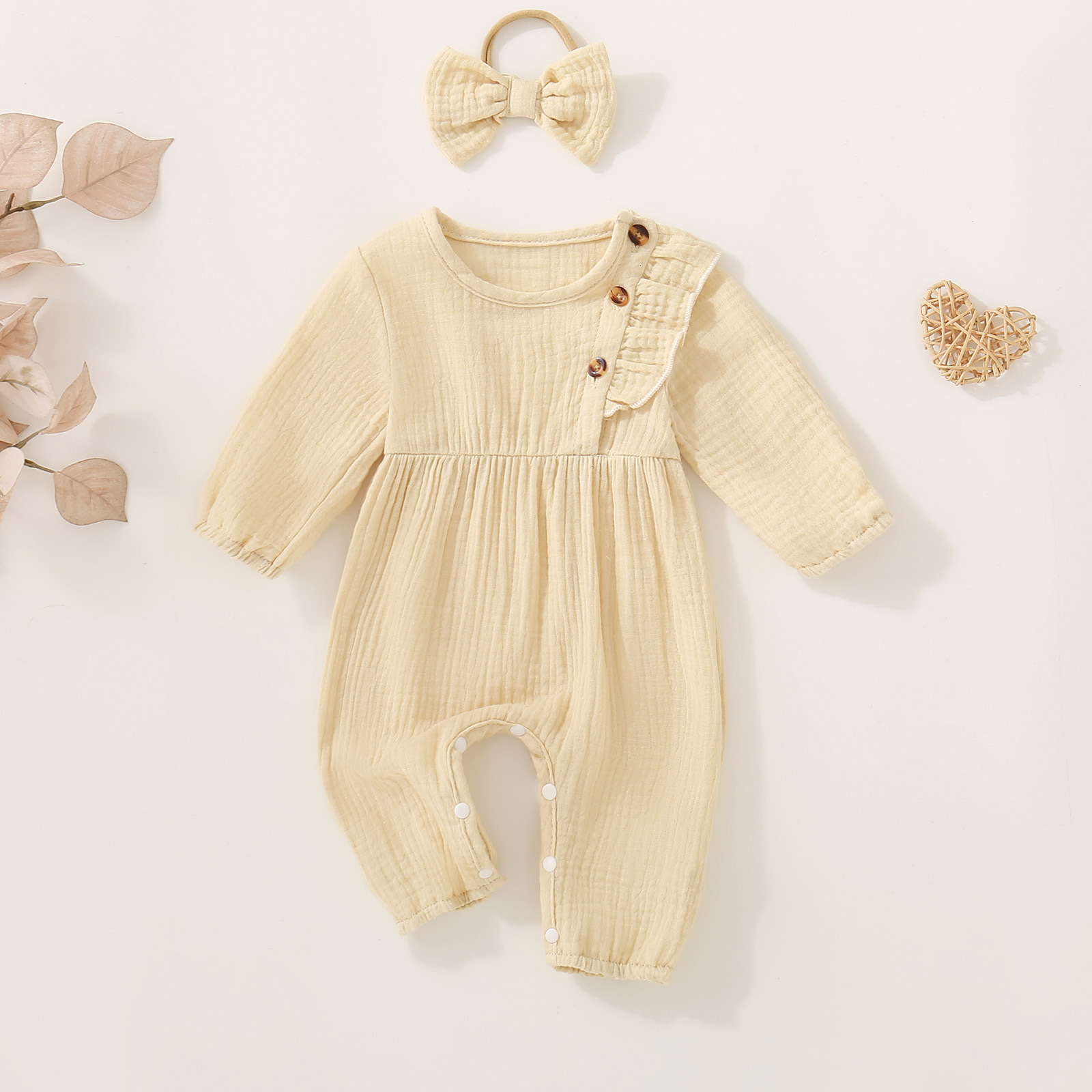 Baby Clothing Neutral - Neutral Spring Autumn Baby Romper Pure