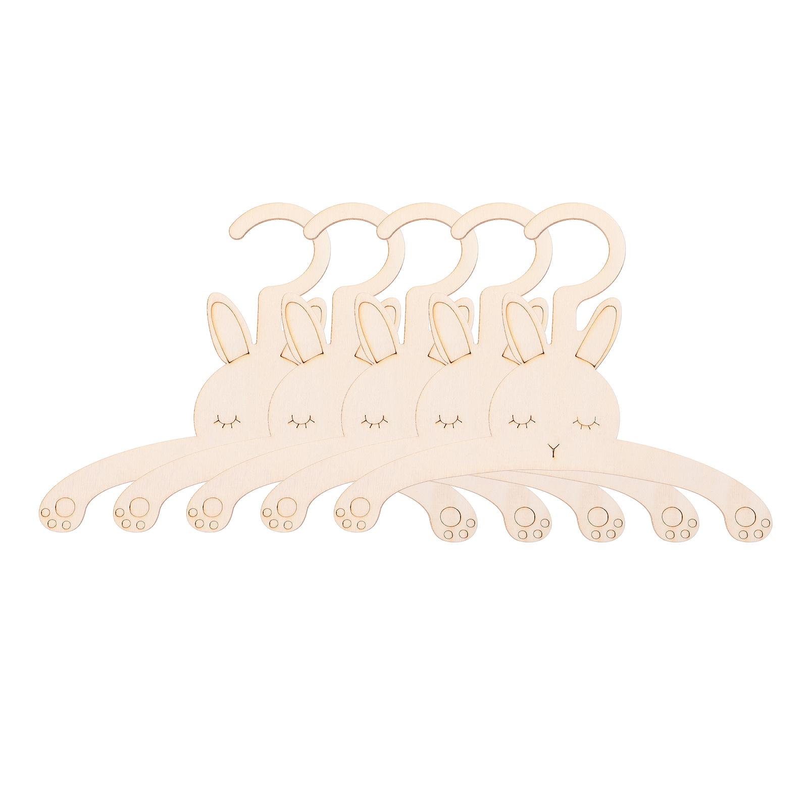 Baby Clothing Rack - 5 Pcs Creative Rabbit Shaped Wooden
