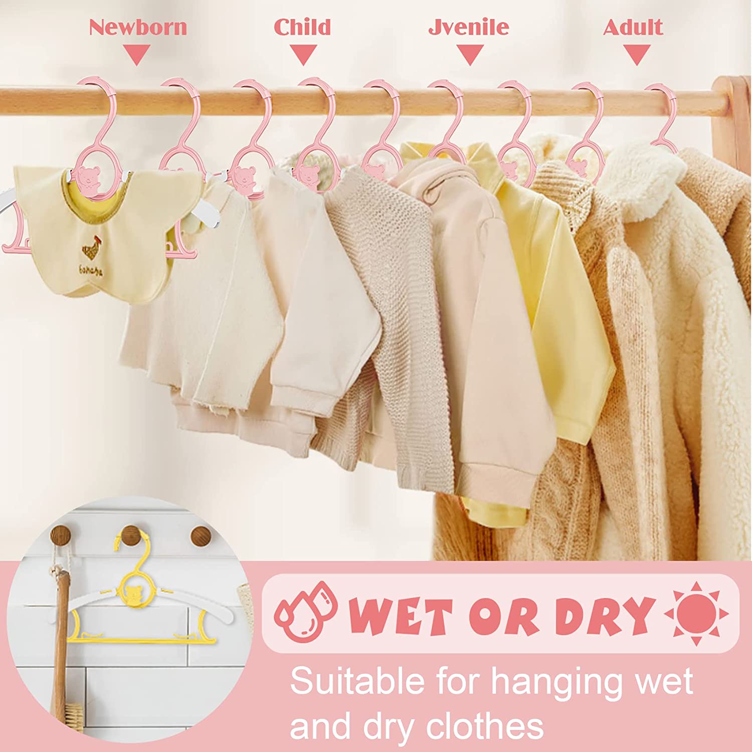 UNTIOR Non-slip Baby Clothes H – Baby Clothing Rack recenzja i cena